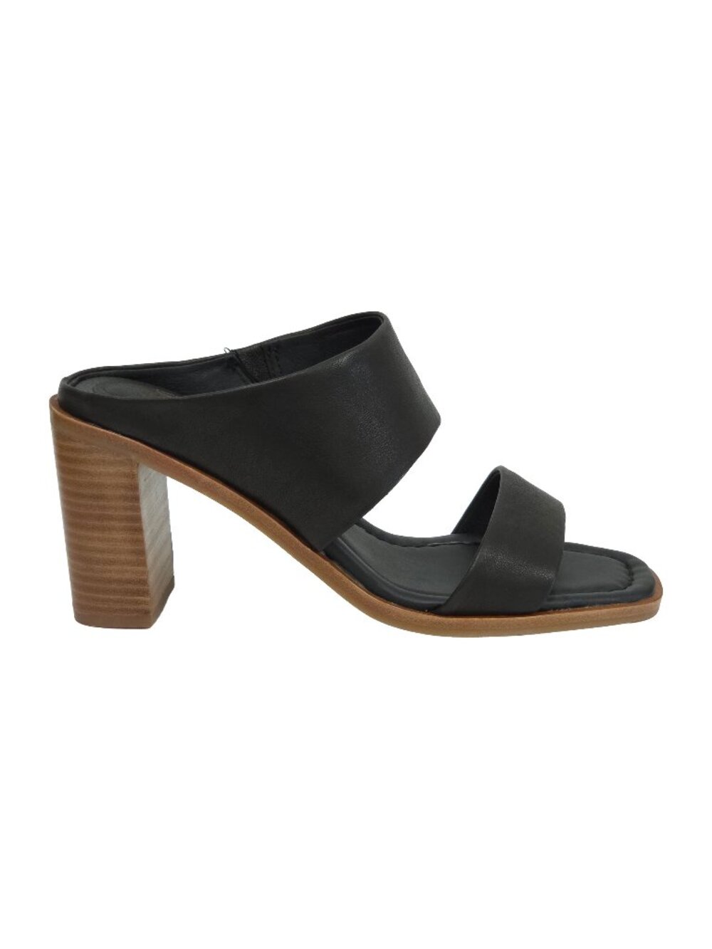 NIB Sofft Sheila Black Italian Leather Block Heel Sandals